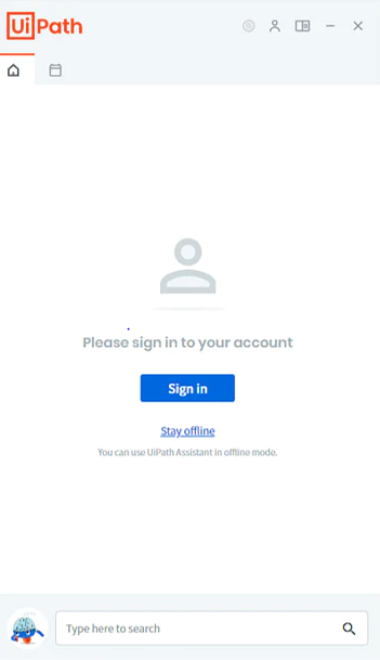 Step 1 of UiPath installation Sign up