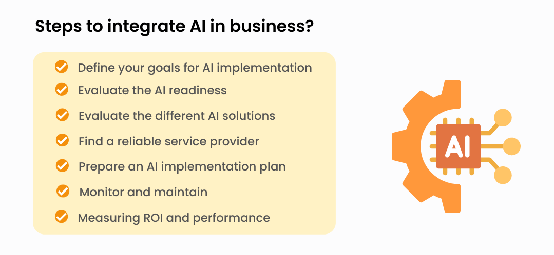 Steps to integrate AI in business