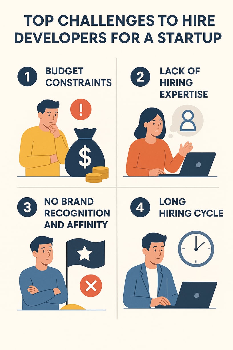 Top challenges to hire a developer for startups