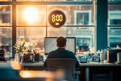 discipline-punctual-employee-start-his-work-sharp-8-o39clock-morning 1